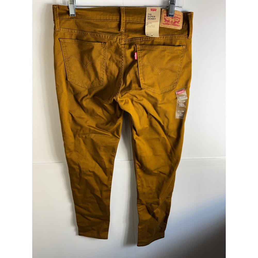 Levis 710 Super Skinny Pants Mens 30x28 Mustard Yellow Mid Rise 177780005